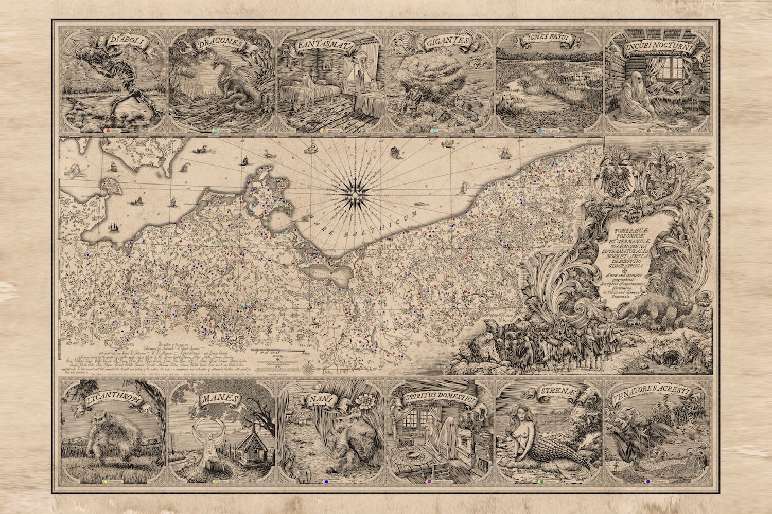 Mapa demoniczna przedstawiała mitologiczne potwory niemieckiego i polskiego folkloru