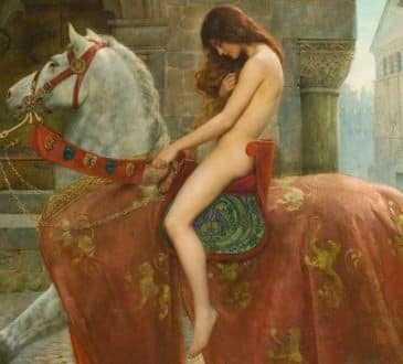 Legenda o Lady Godiva, która będzie naga po mieście, aby obniżyć podatki dla biednych