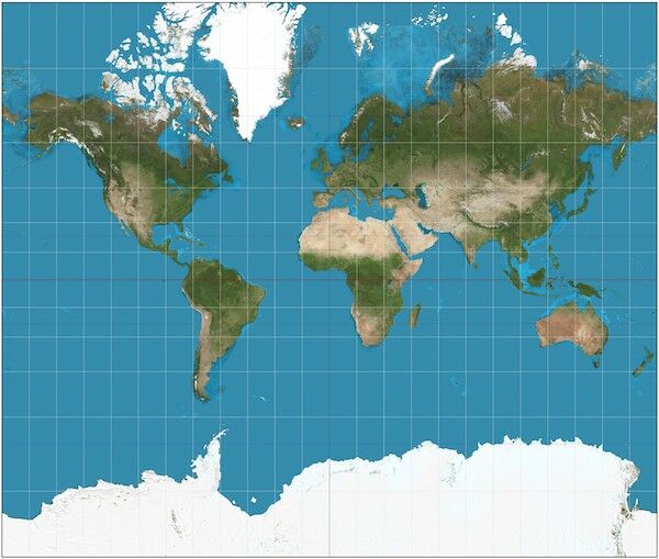 Mapa pokazuje prawdziwy wymiar grolândii (i jest tam Portugalia)